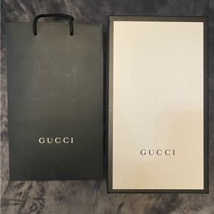 Authentic Gucci shoe box & paper bag